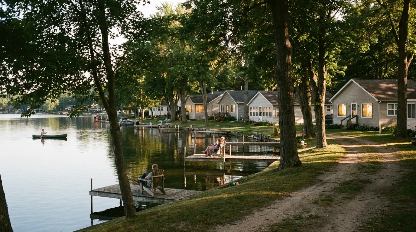 Macomb County Michigan lakeside neighborhood