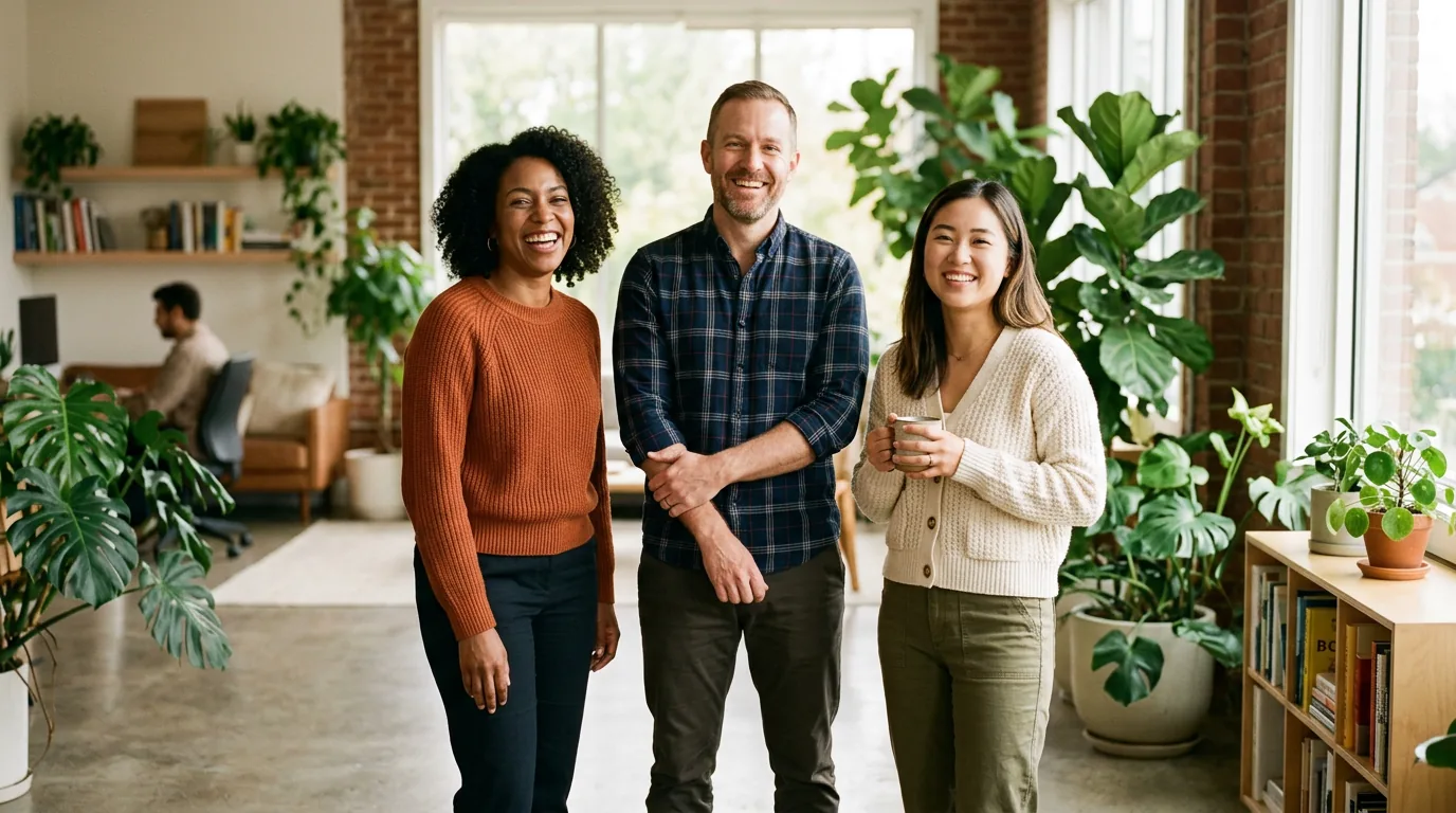Small CarePay Michigan team in a bright office